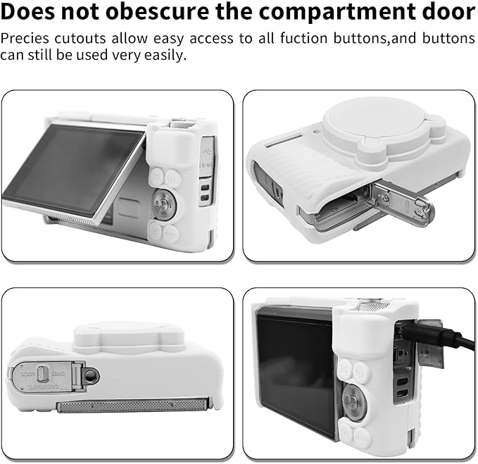 SX740 Camera Case, SX740 Camera Cover Silicone Sleeve Protective Case, Anti-Scratch Soft Camera Body Skin for Canon PowerShot SX740/SX730 HS Digital Camera,White