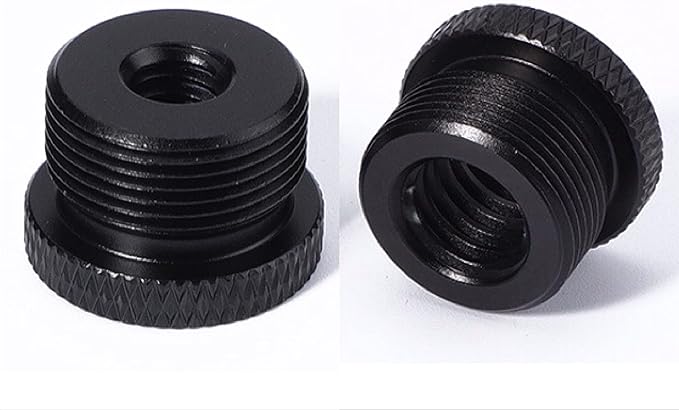 Donuts Mic Stand Adapter Combo Pack - 5/8 to 1/4 & 5/8 to 3/8 Mic Thread Screw Adapter for Tripod, Black