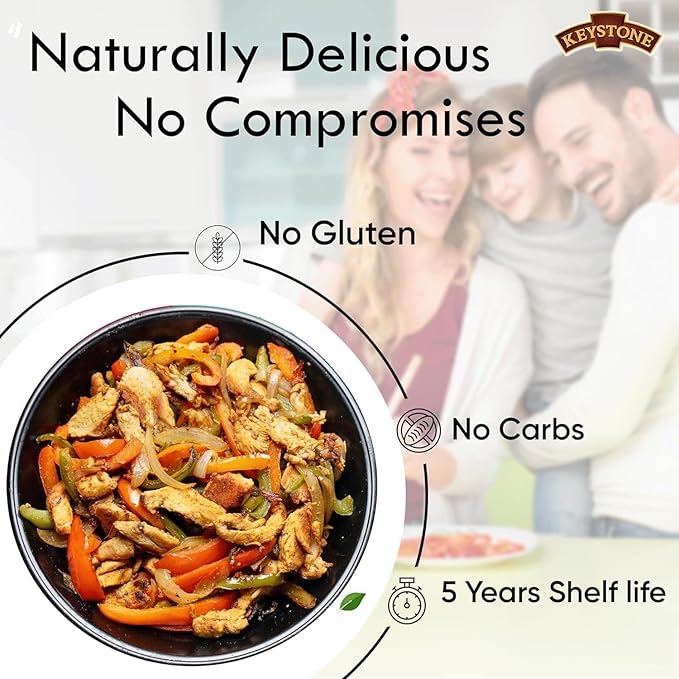 Keystone Meats All Natural Heat and Serve 5 Can Variety Pack (Beef, Chicken, Pork, Turkey, Ground Beef) Fully Cooked, Ready to Eat Canned Meat for Everyday Meals, Emergency, Camping, Pantry Staple 5 Years Shelf Life 28oz Each Made in USA