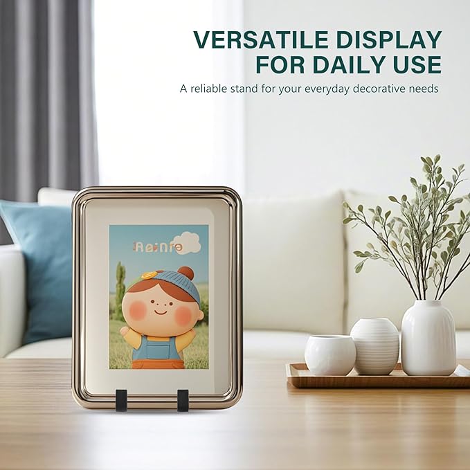 Artliving Plate Stands for Display - Plastic Easel Stand Plate Holder Display Stand Picture Frame Stand for Pictures | Photo|Decorative Plate |Dish | Tabletop Art - 6 inch-Black