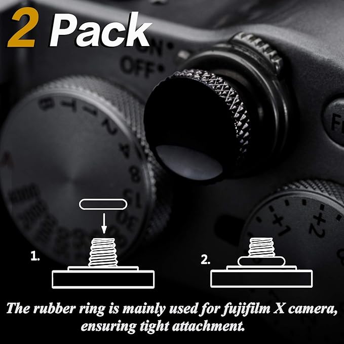 Camera Shutter Button (2 Pack/Black) Upscale and Delicate Soft Shutter Release Button