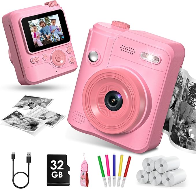 Kids Camera Gifts for Girls Boys - Christmas Birthday Xmas Gift for Girl Boy Age 3 4 5 6 7 8 9 10 11 12 Year Old - Instant Print Digital Toys Ages 3-5 6-8 8-12 Years Olds - Toddler Learning Kid Toy