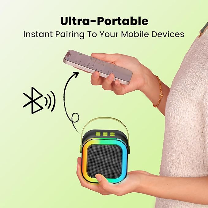 Mini Karaoke Machine for Kids, 2026 TOP Toys Birthday Valentine's Day Gifts Ideas for Girls Ages 4, 5, 6, 7, 8, 9, 10, 12+ Years Old, Portable MP3 Player with 2 Wireless Mics for Family Home Party