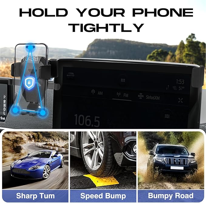 Car Phone Holder for 2021-2025 Ford Mustang Mach-E Accessories,Adjustable GPS Mach-E Cell Phone Mount ONLY for 15.5-inch Screen,Hands-Free Ultra Stable Air Ven Phone Stand Anti-Shake