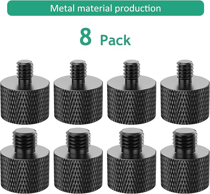 1/4 to 3/8 Tripod Screw Adapter 8 Pcs 1/4 Male to 3/8 Female and 3/8 Male to 1/4 Female Camera Screw Adapter for Camera Mount Tripod Stand Microphone Stand Mic Mount