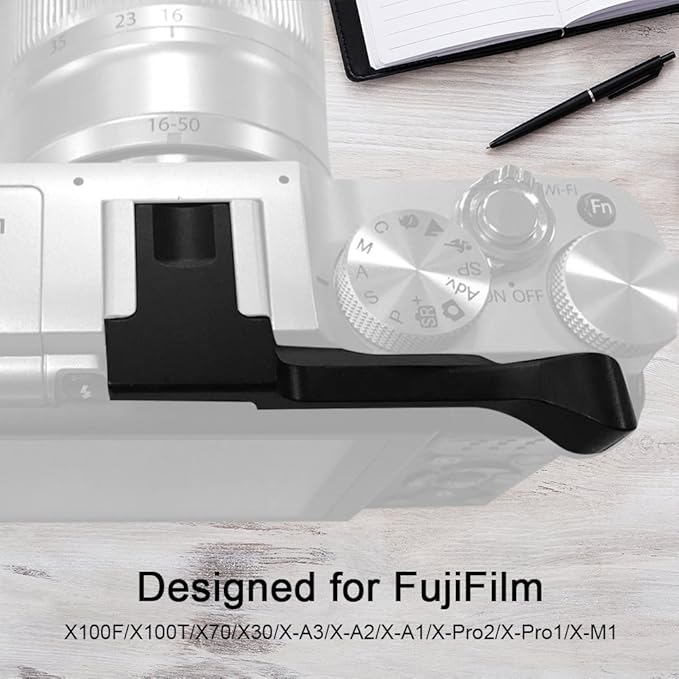 Black Camera Thumb Grip,Aluminum Alloy Thumb Up Hand Grip for X100F/X100T/X70/X30/X-A3/X-/X-/X-Pro2/X-Pro1/X-M1Camera(Black)