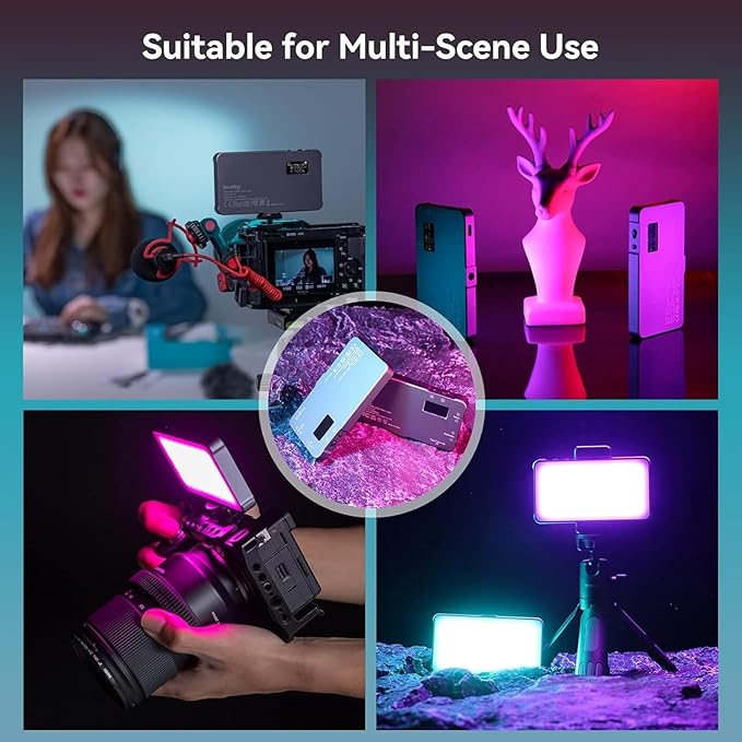 P96L RGB Video Light by SmallRig, Portable Metal LED Camera Light, 2500-8000K, 21 Effects, CRI 96+, OLED Display, Photo and Video Lighting, Long Battery Life, Fits Phone and Camera (Pack of 2)