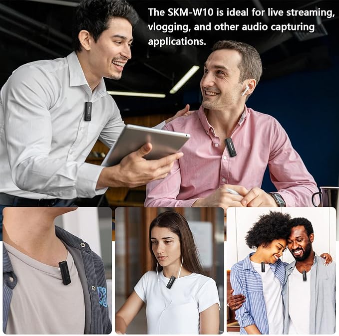 Sevenoak Wireless Lavalier Microphone for Android USB-C Phone Plug Play Type-C Mic for iPhone 15 Noise Cancellation Compact Cordless Clip on Mic for Video Recording Live Streaming Interview