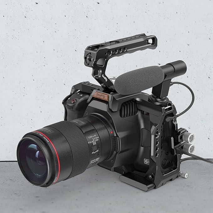SMALLRIG Top Handle with Locating Holes for ARRI for Camera Cage, Ergonomic Design, with Anti-Off Designed Cold Shoe Adapter - 2165C