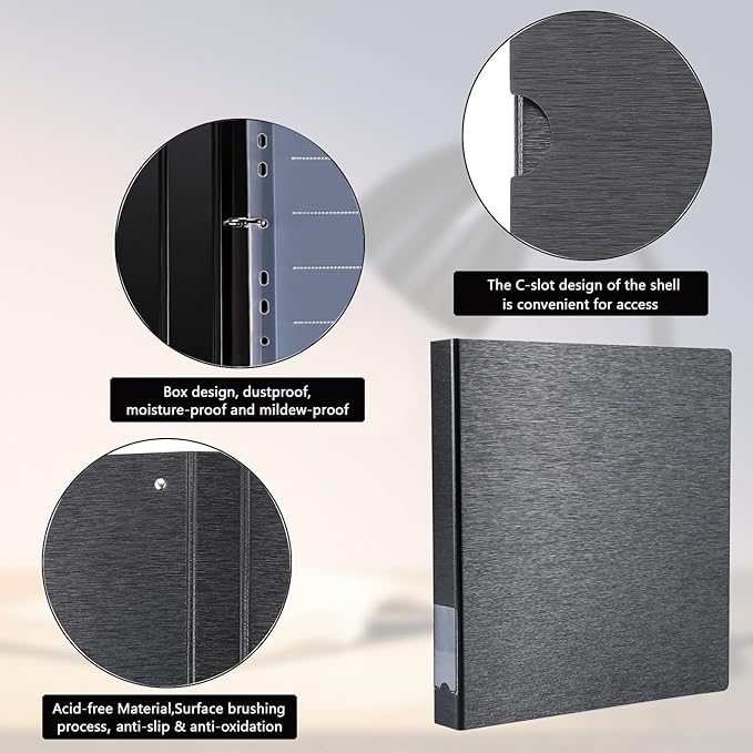MUQING 50 Pcs 120 Film Negative Pages for 3 Ring Binder, Archival Storage Sheets for Ring Binder