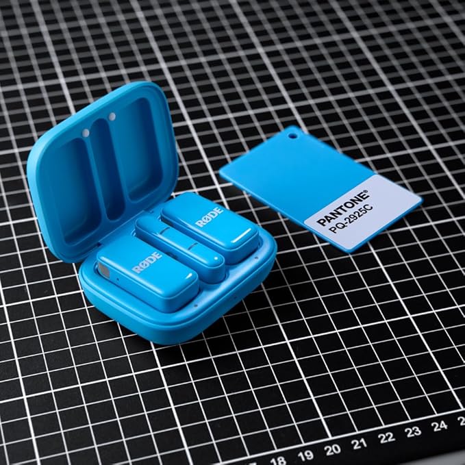RØDE Wireless Micro - Compact Wireless Microphone, Two Mics with Charge Case for Smartphone Content Creation - USB-C, Blue