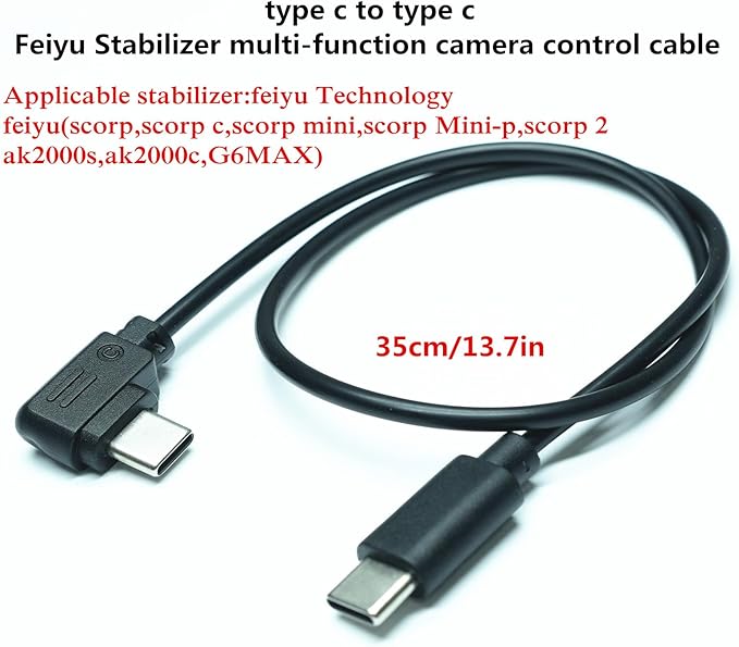 DYTDIEYINGTU (Type c to Type c) Feiyu Technology Stabilizer Cable Release Cable for Camera Multi-Function Data Cable for Sony,/for Canon,/for Nikon Cameras to feiyu scorp/c/min/scorp 2 (FY-USB C)