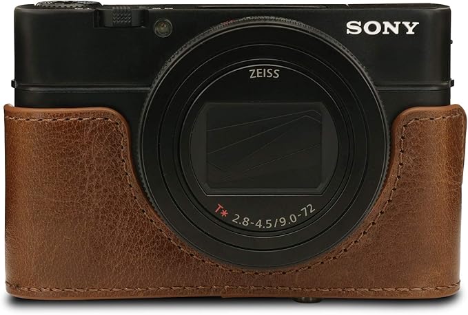 MegaGear MG1728 Ever Ready Genuine Leather Camera Case compatible with Sony Cyber-shot DSC-RX100 VII - Brown