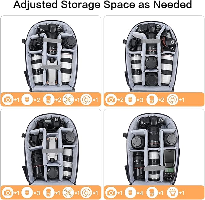 MOSISO Camera Backpack,DSLR/SLR/Mirrorless Photography Camera Bag Camouflage Waterproof Hardshell Case with Tripod Holder&Laptop Compartment Compatible with Canon/Nikon/Sony/DJI Mavic Drone, Gray