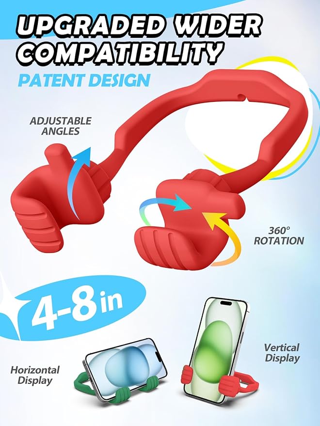 Easter Basket Stuffers for Teens Girls Boys Adults Cell Phone Stand: UPGRADE Adjustable Thumbs Up Lazy Phone Holder for Desk Fun Birthday Gifts Ideas for Kids Teenage Women Men Trendy Cool Gadgets