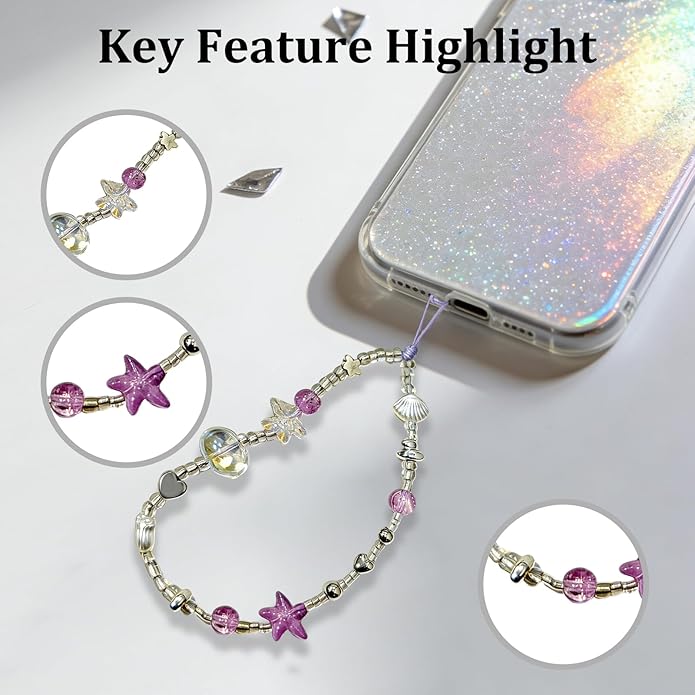 Beaded Camera Wrist Strap, Phone Wristlet Charm Lanyard, Cute Digital Camera Charm Lanyard,Strap Beaded Camera Chain for Phone Bag Keychain Accessories