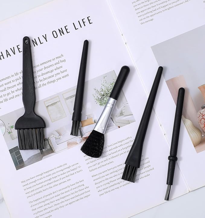 5 Pcs Keyboard Cleaning Brush, 5.5 Inch Anti Static Brush, Computer Laptop Keyboard Small Space, Dust Cleaning (Black)