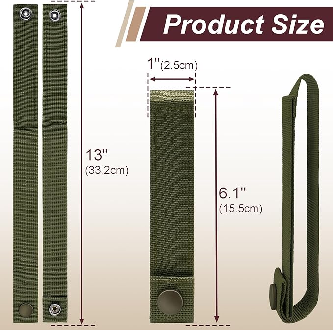 6 Inch Molle Straps with Snaps, 4 Pack Nylon Molle Webbing Strap, Tactical Strap Connectors for Backpack and Outdoor Bag