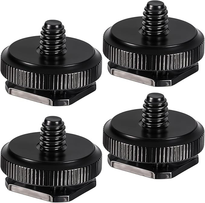 4 Pcs 1/4 Inch Camera Adapter Screws, Compatible with Versatile Flash Hot Shoe Mounts for DSLR Camera Rigs, Tripods, Mounting Accessories