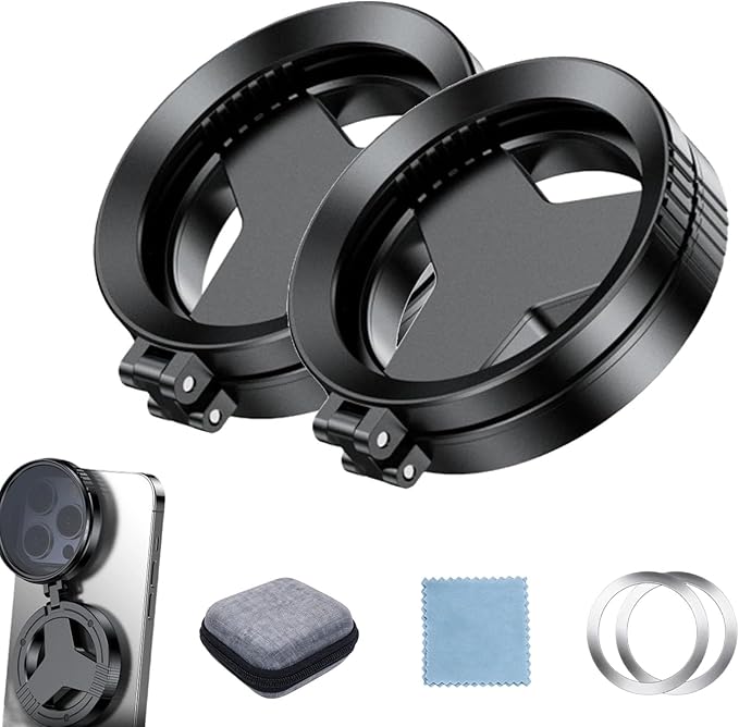 Anti-Glare Magnetic Phone Filter, Professional 52mm CPL Polarizing Lens, Magnetic Bracket Mobile Phone Filter, Reduces Reflections Enhances Colors for Universal Smartphone Photography (2 Pcs)