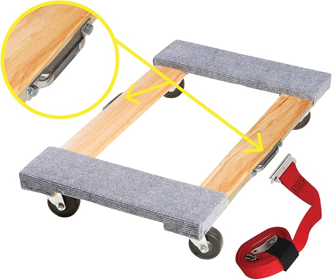 SNAPLOCS Dolly Strap Anchor KIT with 2" x16' CAM for Wood Dollies