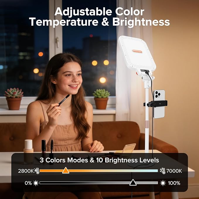 9" Large Ring Light with Stand, 7000K Professional Full-Screen Big Ring Light with Phone Holder, Selfie Light with Remote for Photography, TikTok, YouTube, Live Stream, Makeup