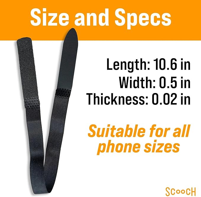 Scooch Bandmate, Elastic Flexible Phone Strap, Universal Slim Hand Finger Grip, Non-Slip Cell Phone Holder, Fits All Phone Cases