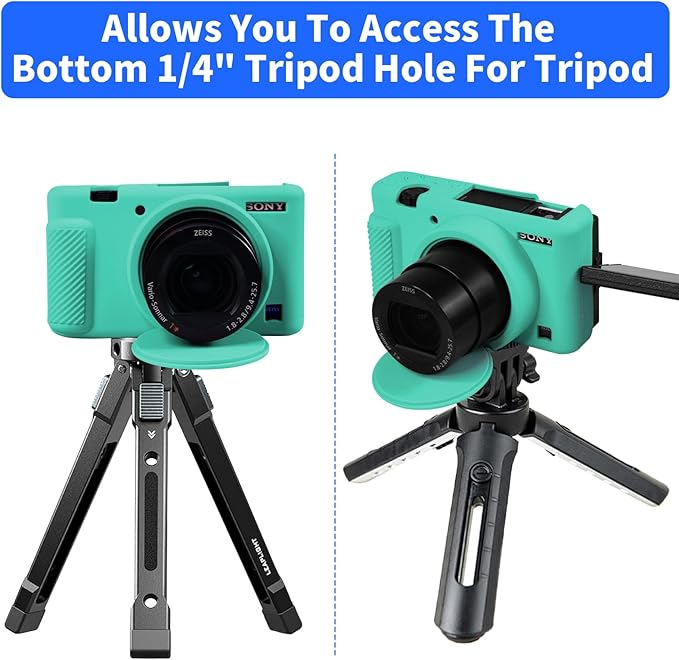Camera Case for Sony ZV-1, ZV1 Camera Cover Silicone Camera Sleeve Body Skin Protective Case with Removable Lens Cap for Sony ZV 1 Digital Camera, Green