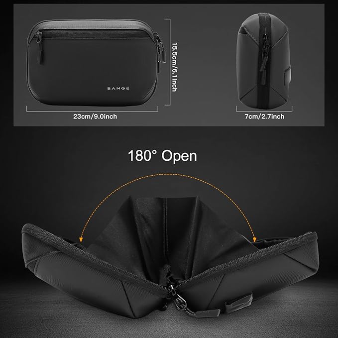 BANGE Clutch Bag,Belt Bag with Adjustable Belt, Main Zippered Pocket for Travel Walking Running Hiking Cycling