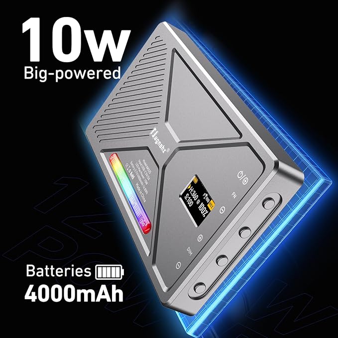 NA225 RGB Video Light App Control, 2500K-9900K, Build-in 4000mAh Rechargeable Battery Portable Phone Camera Photo Lights for Studio Photography Vlogging Streaming Live Beauty and Filming