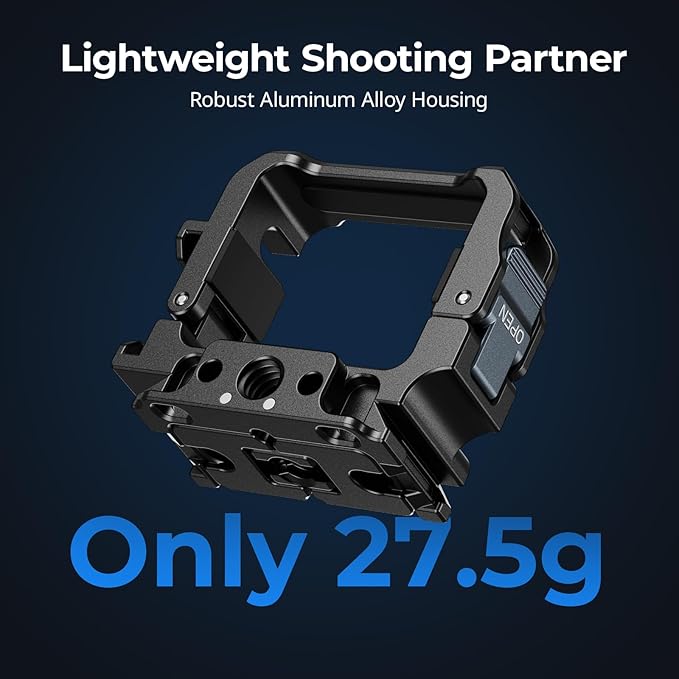 SMALLRIG Expansion Cage for DJI Osmo Pocket 3, Reversible Mounting Adapter with 1/4"-20, Cold Shoe & 2-Prong Mount, Full-Access Design, Fits Original Case - 5607