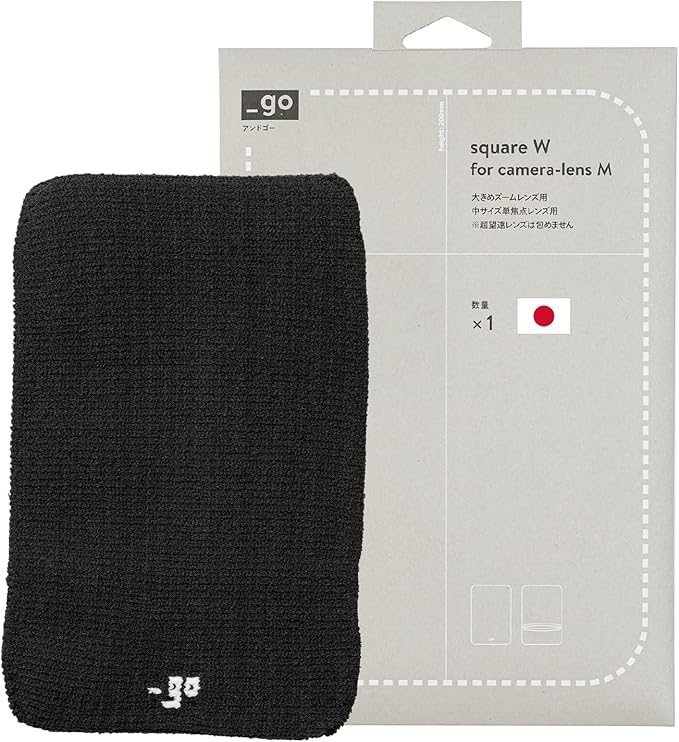PACKING KNIT_GO Camera Lens Cover, Square W, Made in Japan, M size, Dark Gray