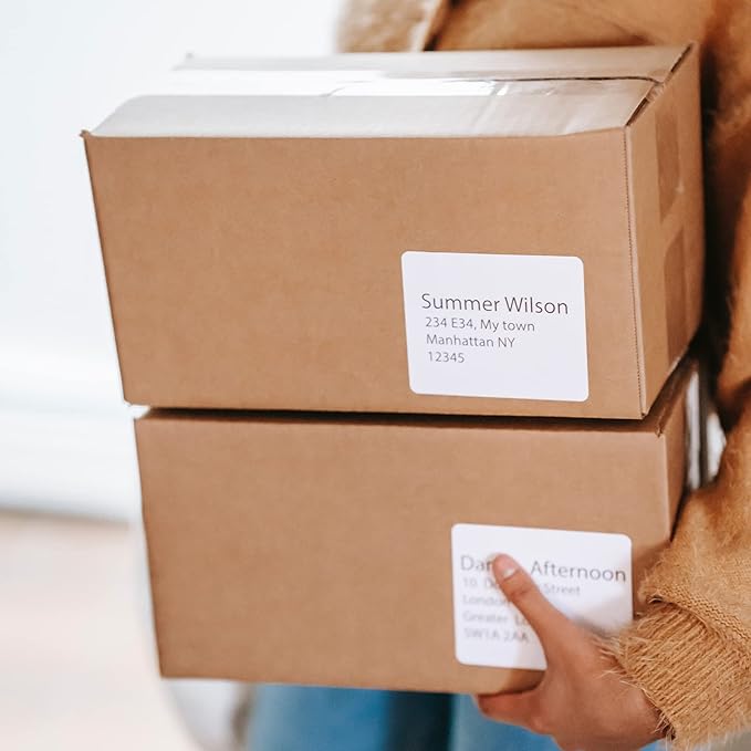 Blank Labels Address Barcode Shipping Labels, 4" x 3.33" (4 x 3-1/3) Permanent White Matte Label, Inkjet and Laser Printer Guaranteed Made in USA, 6 Labels Per Sheet- 1000 Sheets - 6000 Labels