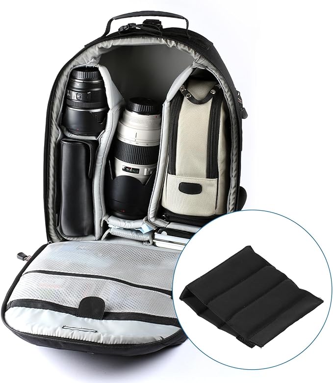 PATIKIL Camera Bag Divider, 2Pcs 8.66"x4.72"x0.31" Shockproof Camera Bag Inserts Separator Pad Protective Lens for Nikon Camera DSLR Protect Bag Organizer Universal Divider Cushion, Black