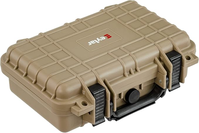 Eylar Protective Gear and Camera Hard Case Waterproof Dry Box with Foam 11.6 Inch 8.3 Inch 3.8 Inch (Tan)