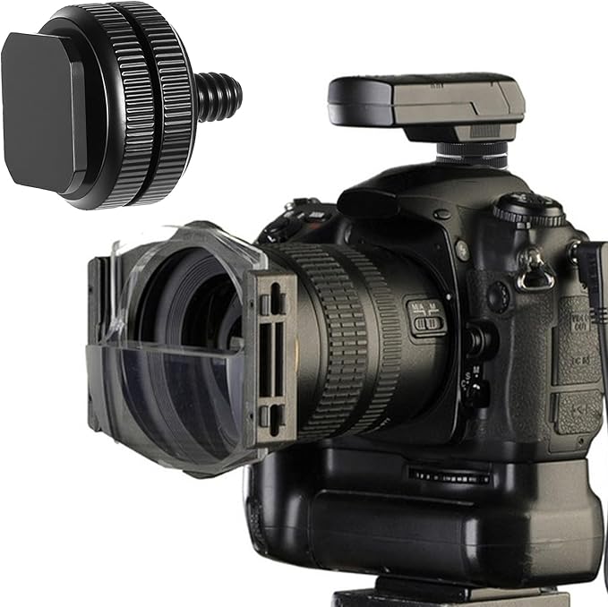 6 Pack 1/4" Cold Shoe Mount Adapter and 1/4" Hot Shoe Mount Adapter, 20 Screw Thread Cold Shoe Flash Stand Adapte for DSLR Camera Rig, Camera Flash Shoe Mounts for Tripod