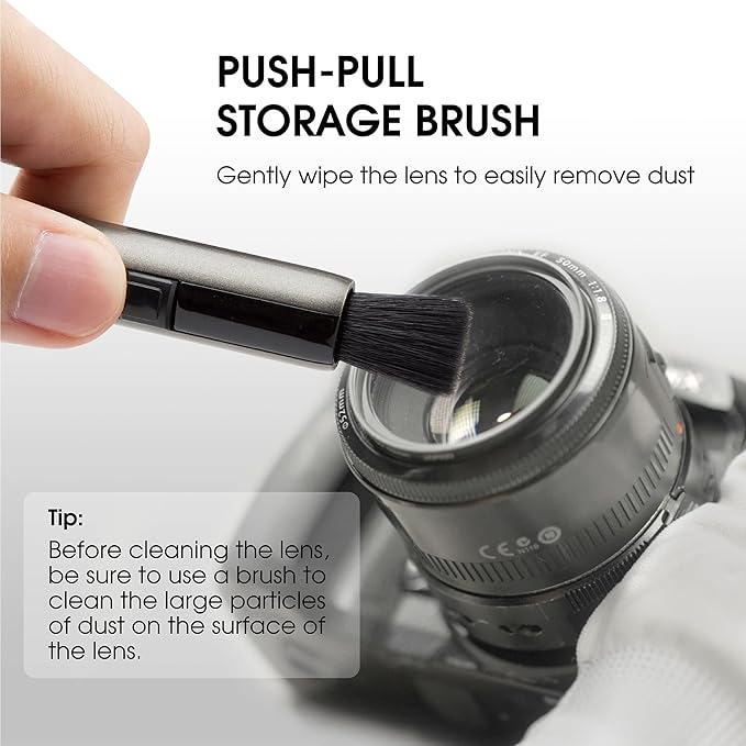 VSGO Lens Cleaning Pen with Power Switch – Compatible with Canon, Nikon, Sony Cameras, Binoculars, and AR/VR Glasses – Includes 2 Replaceable Carbon Tips (V-P03E)