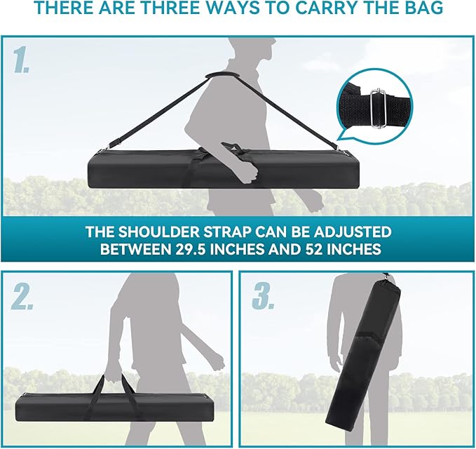 Tripod Carrying Bag, 25" Long Carry Case for Speaker Stands, Light/Lighting Stand, Mic/Microphone Poles - with Adjustable Shoulder Strap, Heavy Duty Handle and Double Zipper