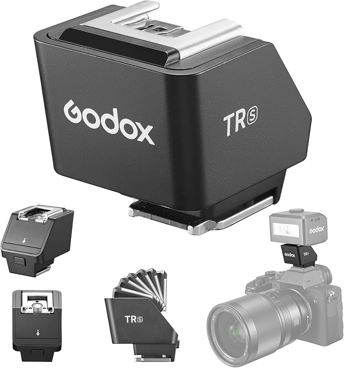 Godox TR-S TTL Camera Flash Hot Shoe Riser for Sony, Compatible with Godox iT30Pro iT20 iT22 IM20 IM22 IM30, 0-90° Tilting Head for Soft Bounce Light and Direct Flash