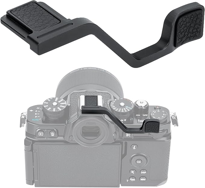 JJC Metal Thumb Up Grip Thumb Rest for Nikon Zf Z f Camera, Hot Shoe Mount Stand Thumb Support for Stable and Safe Hand Hold, with Anti-Scratch Silicone Pad, Not Affect The Use of Camera Buttons