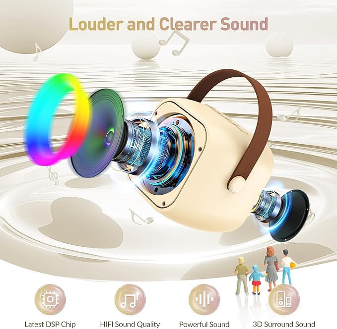 Karaoke Machine for Kids, Karaoke Gifts for Girls Ages 4, 5, 6, 7, 8, 9, 10, 12 +Year Old Birthday Party, 4-12 Years Old Christmas Toys Gift for Girls