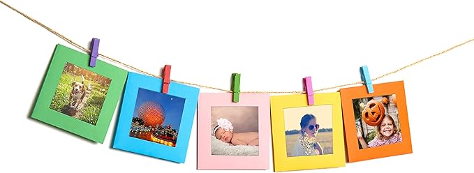 Fujifilm instax Square Instant Film + Hanging Photo Frames for Square Film Assorted Colors – Deluxe Accessory Bundle (20 Exposures)