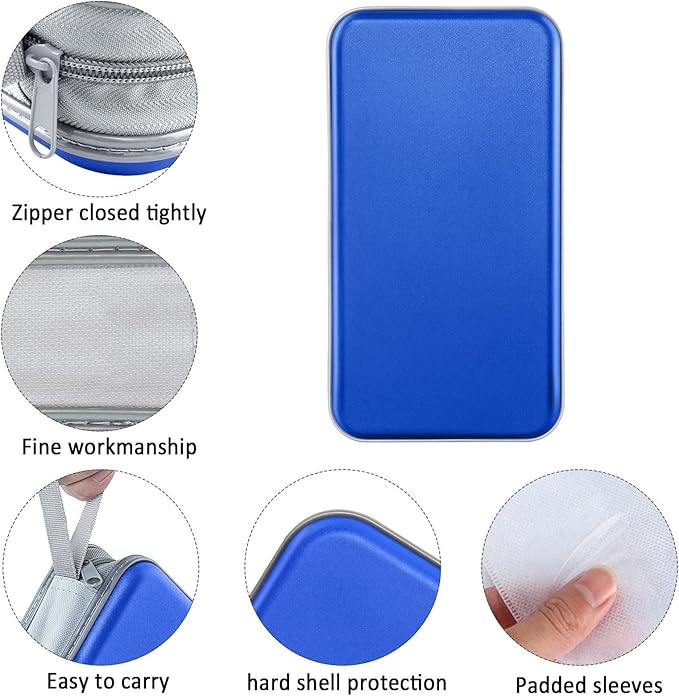 CD Case Holder, 80 Capacity CD/DVD Case Holders Wallet Hard Plastic CD DVD Disc Cases Storage Binder for Car Home Office Travel (Blue)