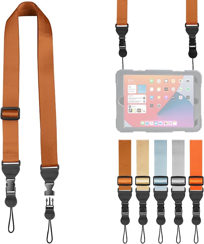 Adjustable Shoulder Strap, Nylon Camera Strap, Comfortable Neck Strap for iPad, Cellphone Tablet, Camera, Laptop, Binocular, Luggage Bag (Brown Universal Lanyard)