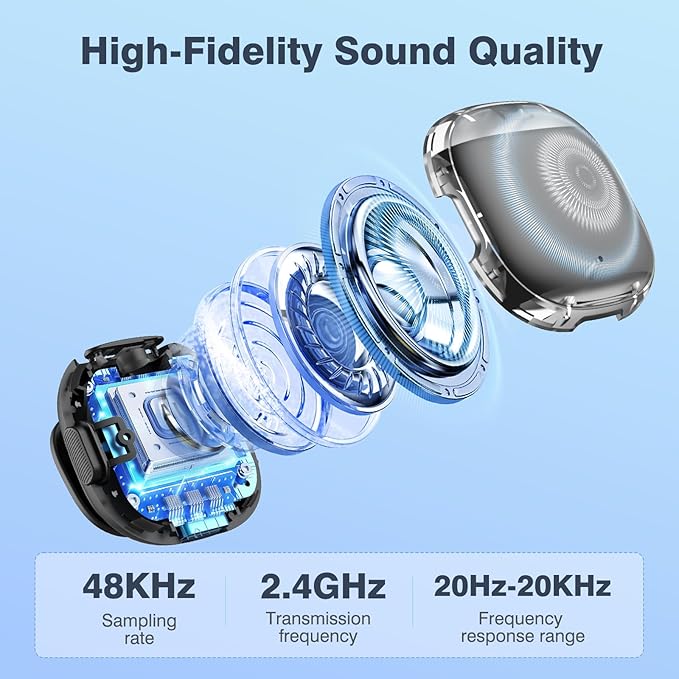 Professional Wireless Microphone for iPhone, Wireless Lavalier Microphone, 3-Level AI Noise Reduction, 350ft Range Hi-Fi Sound, for iPhone/iPad/Android/Camera, Mic for Video Recording YouTube