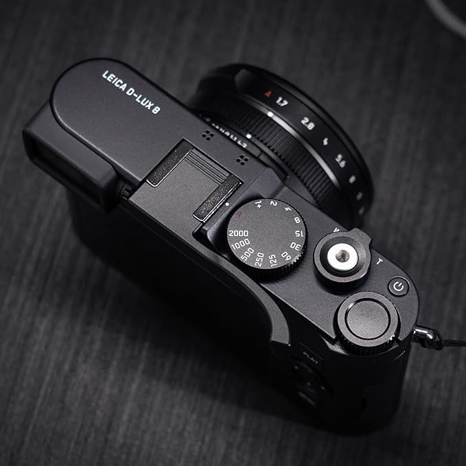 Metal Thumb Up Grip for Leica D-LUX8 DLUX8 Camera, Hot Shoe Thumb Rest Support Grip ，Exclusive Vintage Anti-Slip Pattern, Enhance The camera's Grip Feel (Black)