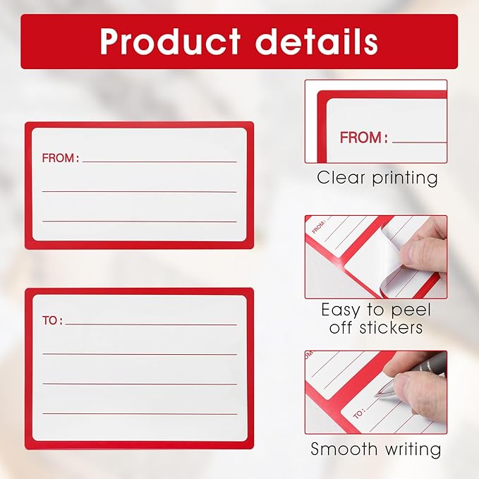60 PCS to from Return Address Mailing Labels, Blank Self Adhesive Mailing Labels Mail Shipping Postage Guaranteed Stickers for Package Gift Mail Box Envelopes School Home Office