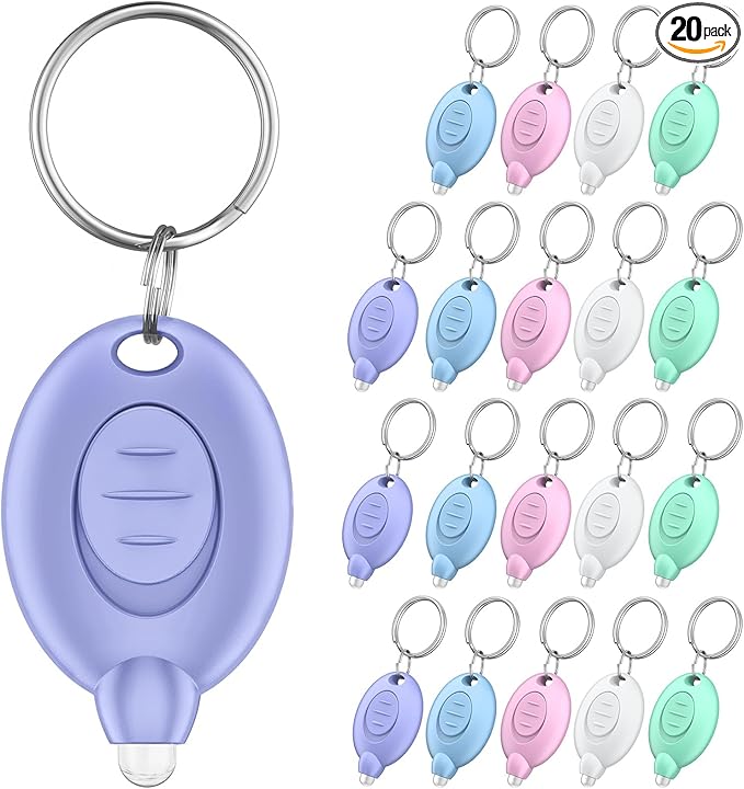 Uniclife 20 Pack LED Keychain Flashlight, 12 Lumen Mini Flashlight Keychain, Portable Mini Flashlights Bulk, Tiny Keychain Light for Outdoor, Work, Camping & Hiking, 5 Color Shells