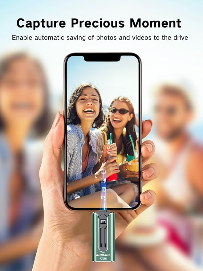AUAMOZ 512GB Flash Drive Intended for iPhone, Memory Stick Storage Files Photos Videos Backup, Compatible with iPhone iPad Android PC, Plug and Play, No Application Required (Green)