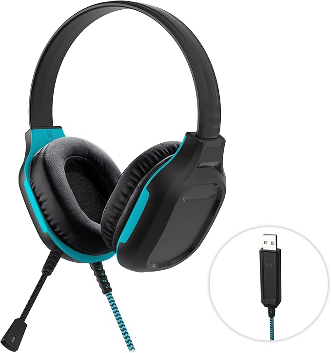 Gumdrop DropTech On-Ear Wired Headphones w/Mic | USB A - Long Tangle Free Chew-Proof Cord - Rugged Reliable Drop Tested and Comfortable for Kids K-12 Students Classroom and School Use